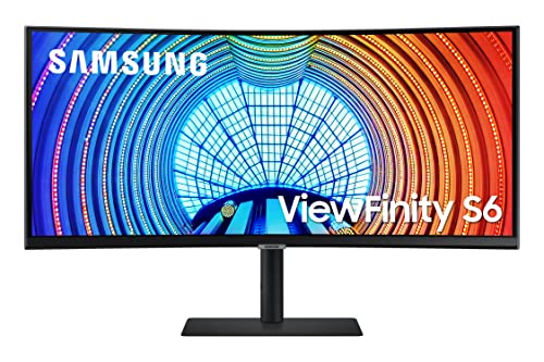 SAMSUNG Viewfinity S65UA Series 34-Inch Ultrawide QHD Curved Monitor, 100Hz, USB-C, HDR10 (1 Billion Colors), Height Adjustable Stand, TUV-certified Intelligent Eye Care (LS34A654UBNXGO)