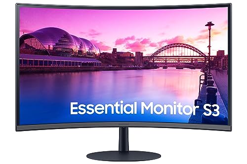 SAMSUNG 32-Inch S39C Series FHD Curved Gaming Monitor, 75Hz, AMD FreeSync, Game Mode, Advanced Eye Comfort, Frameless Display, Built in Speakers, Slim Metal Stand, LS32C394EANXGO, 2023, Black