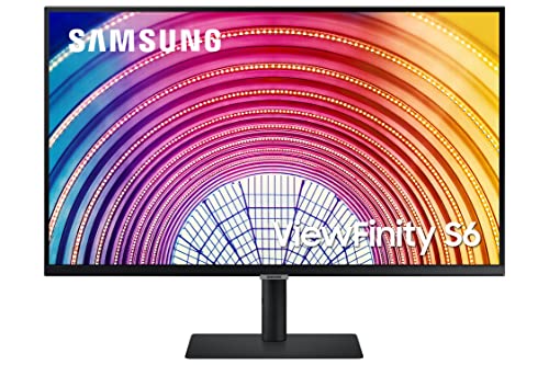 SAMSUNG ViewFinity S60UA Series 24-Inch WQHD Monitor, 75Hz, IPS Panel, USB-C, HDR10 (1 Billion Colors), Height Adjustable Stand, TUV-Certified Intelligent Eye Care (LS24A608UCNXGO),Black