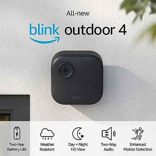 All-New Blink Outdoor 4 (4th Gen) – Wire-free smart security camera, two-year battery life, two-way audio, HD live view, enhanced motion detection, Works with Alexa – 8 camera system