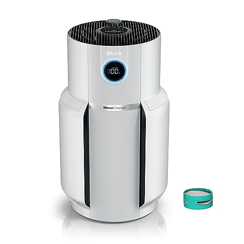 Shark HP302 NeverChange Air Purifier MAX, 5-year HEPA filter, save $300+ in filter replacements, Whole House, 1400 sqft, Odor Neutralizer Technology, captures 99.98% of particles, dust, smells. White