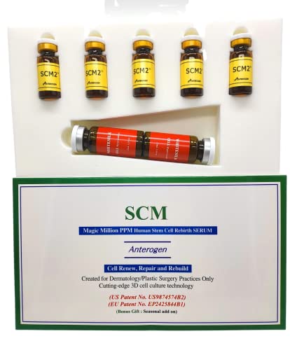 WHITESILK(Medical)―THE SCM2【SINGLE essential ingredient】┃Magic Million (1,000,000 ppm) Human Stem Cell Elixir Ampoule┃ for Post -Laser Resurfaced/MTS skin Treatment┃2ml x 5 vials,10ml (0.34oz)