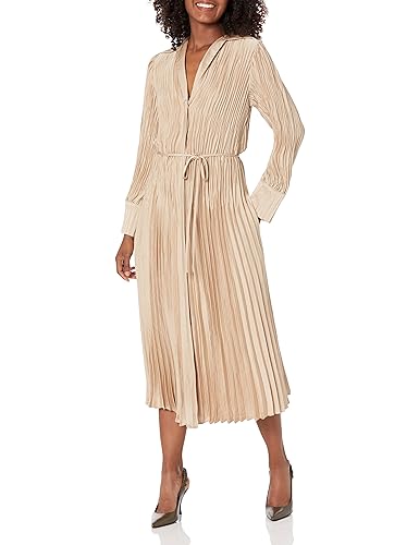 Vince Women's Pintuck Pleated Shirt Dress