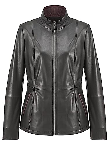 Bigardini Women's Italian Genuine Leather Jacket - Real Lambskin Leather Jacket for Women