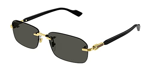 Gucci Rectangular Narrow Rimless Sunglasses