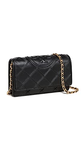 Tory Burch Women's Fleming Soft Chain Wallet, Black, One Size