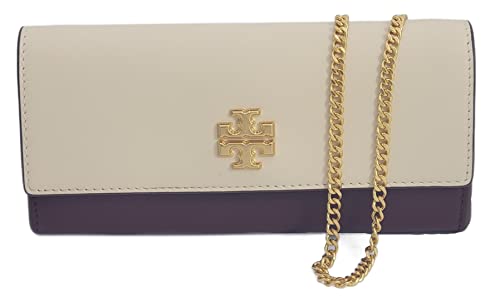 Tory Burch 139566 Juliette Claret Purple/Cream White With Gold Hardware Women's Chain Wallet