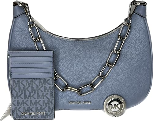 Michael Kors Cora LG Zip Pouchette bundled with matching Carmen MD Flap Bifold Wallet and Purse Hook