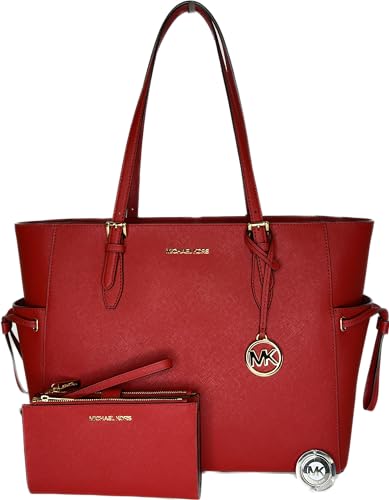 Michael Kors MICHAEL Michel Kors Gilly Large Drawstring Travel Tote bundled with Double Zip Wristlet Purse Hook