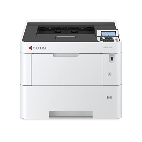 KYOCERA ECOSYS PA4500x Monochrome Laser Printer, 47 ppm, 600 x 600 dpi and Up to Fine 1200 dpi, 600 Sheet Tray, 100 Sheet MPT, Duplex, 5 Line LCD w/Hard Key Panel, Gigabit Ethernet, USB, 512 MB