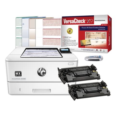 VersaCheck HP Laserjet M404 MXE MICR Printer X9 Professional 20-User Printing Software Bundle