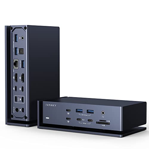 iVANKY FusionDock Max 1 Thunderbolt 4, 20-in-1 Quad 6K@60Hz Monitor Docking Station, 40Gbps Dock for MacBook M1/M2/M3 Pro/Max, 2HDMI 2.0, 96W PD, 10Gbps 5*USB-A and 2*USB-C, 2.5 GbE, SD/TF 4.0