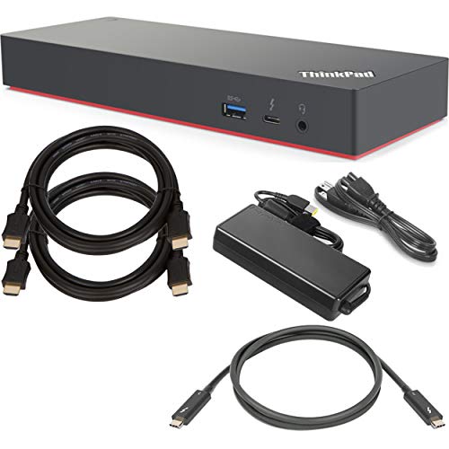 Lenovo ThinkPad Thunderbolt 3 Dock Gen 2 Docking Station (135W) (40AN0135US) + SSD Starter Bundle w/ 2 x LunarTech(TM) HDMI Cables with Ethernet