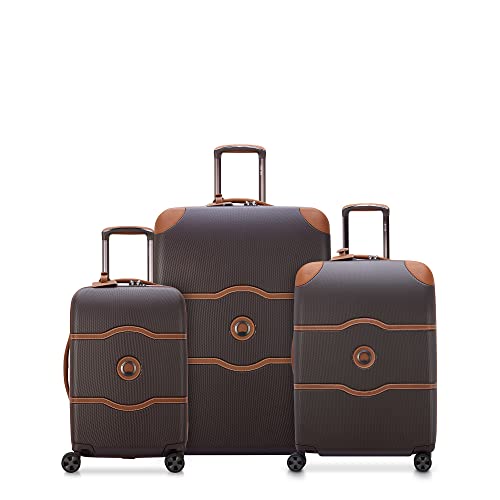 DELSEY Paris Chatelet Hardside 2.0 Luggage with Spinner Wheels, Chocolate Brown, 3 Piece Set 19/24/28