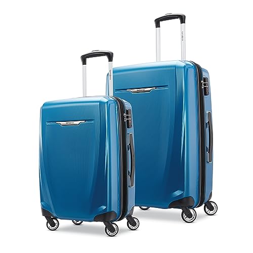 Samsonite Winfield 3 DLX Hardside Expandable Luggage with Spinners, Blue/Navy, 2-Piece Set (20/25)