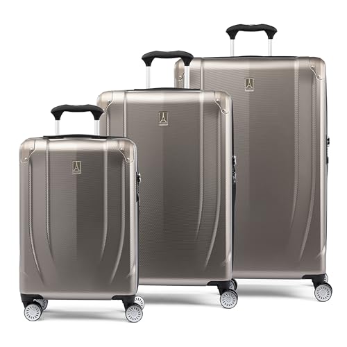 Travelpro Pathways 3 Hardside Expandable Luggage, 8 Spinner Wheels, Lightweight Hard Shell Suitcase 3 Piece Set (21/25/28), Champagne