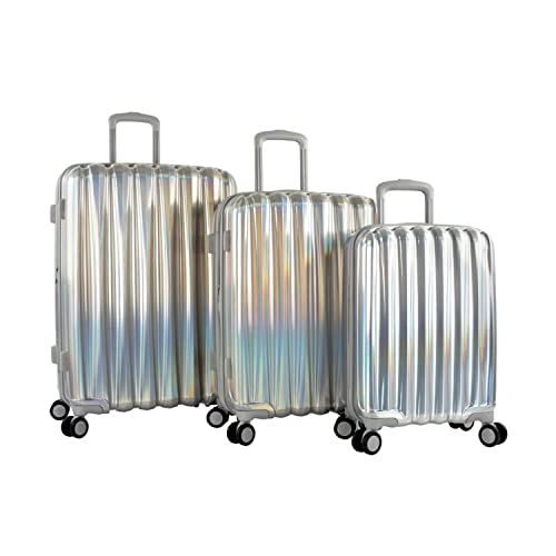 Heys America Astro Iridescent Spinner Luggage (Silver, 3pc Set)