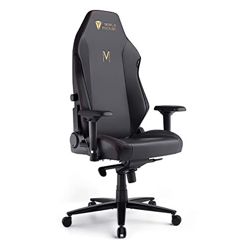 Noblerocker Gaming Chair Ergonomic PC Game Chair- Lumbar Support Headrest 4D Armrests Computer Chair, Big and Tall Comfortable Large, Rolling, Ergonomic, Cushion Availability, Metal, Black