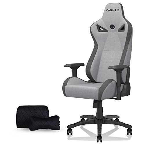 KARNOX Legend TR Game Chair Ergonomic Office Desk Chair High Back Executive PC Chair with Headrest and Lumbar Support and 360¡ãDegree Swivel for Big and Tall Adults Cloth Light Grey