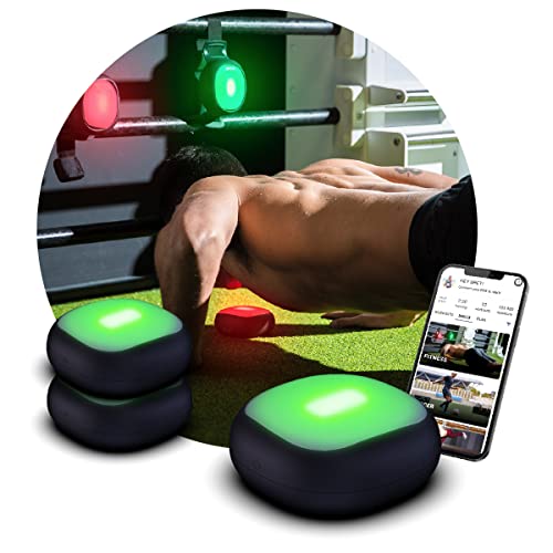 ROXPro Flash Reflex Reaction and Cognitive Training Kit - LED Light Pods with Smart App-Connect for Sport, Fitness, Speed and Agility - for Coaches, Gyms and Individual Athlete Workouts