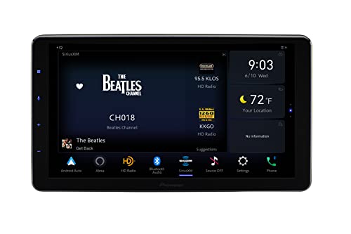 PIONEER CAR DMHWT8600NEX Top of The Line 10.1-inch BT CarPlay Amazon Alexa Built-in, Android Auto, Apple CarPlay, Bluetooth - Floating Type Multimedia Receiver