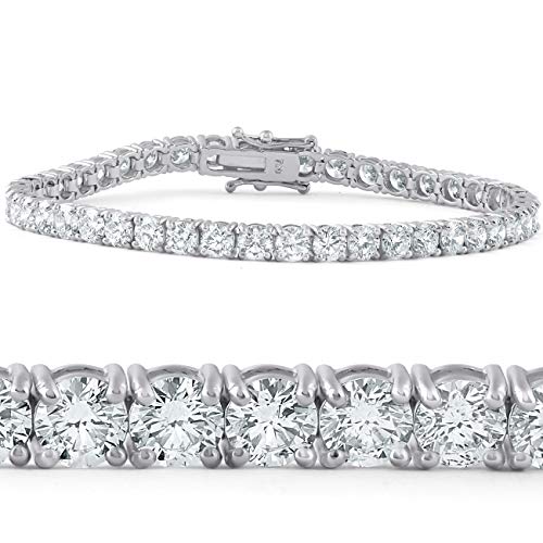 P3 POMPEII3 10ct Certified Lab Grown Diamond Tennis Bracelet 14K White Gold 7