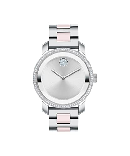 Movado Bold Iconic Women's Swiss Quartz 3600881 Stainless Steel & Crystal Case and Link Bracelet Watch, Color: Two Tone