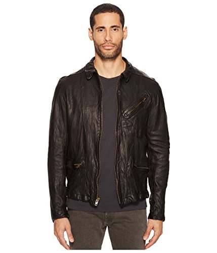 Billy Reid Men's Leather Antique Brass Zip Blake Jacket