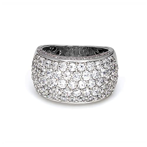 FRIENDLY DIAMONDS 3 1/3 Carat - 4 1/6 Carat | 925 Sterling Silver | IGI Certified Brilliant-Cut Lab Grown Pave Diamond Ring