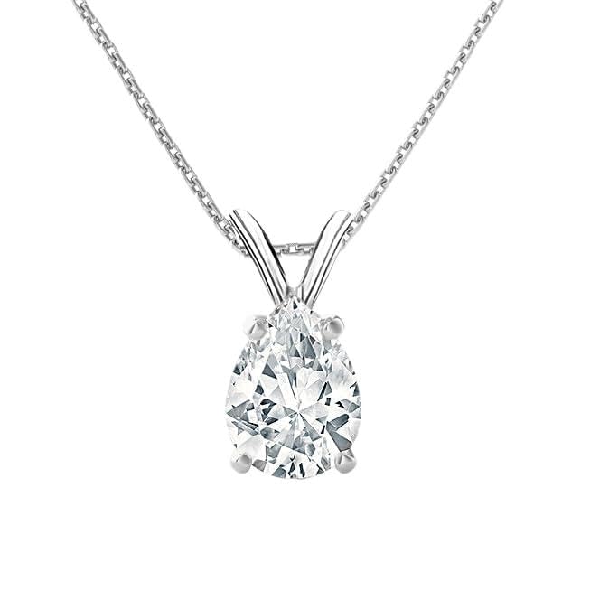 The Diamond Deal 1/4 Carat - 5 Carat | IGI Certified Lab Grown Diamond Pendant Necklace For Women | 14K White, Yellow Or Rose Gold | Lab Created Solitaire Lab-Grown Diamond Pendant Necklace