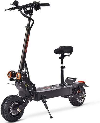 Electric Scooter, 5600W Dual Motors Max Speed 50MPH, 60V33AH Lithium Battery 60 Miles Range, 11 Inch Vacuum Off-Road Tires, Outdoor High Power Dual Drive Motor Scooter, Adult Electric Scooter