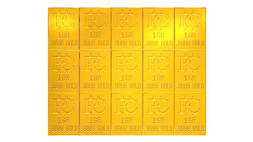 1 Gram Pure Gold Bullion Bar Divides to One Grain Bars .9999 Fine Gold Snaps Apart to Individual 1 Grain Ingots (15)